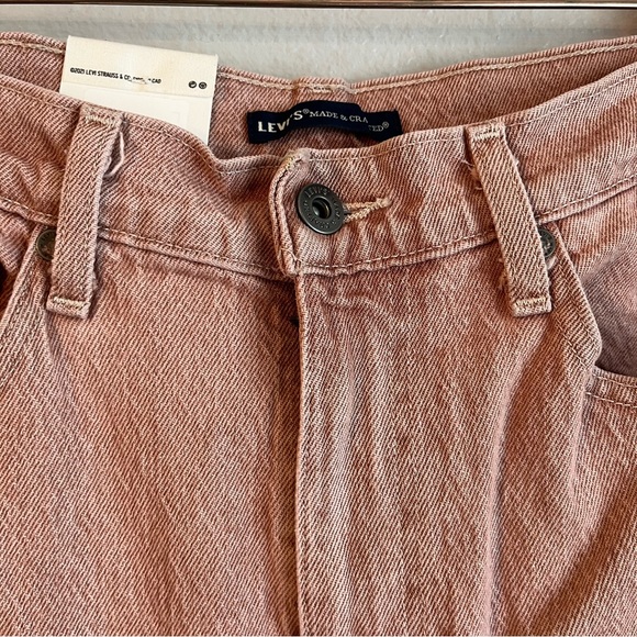 Levi’s Made & Crafted High Loose Wide Straight Leg Ankle Jeans 30x29 Pink Sands - Picture 5 of 13